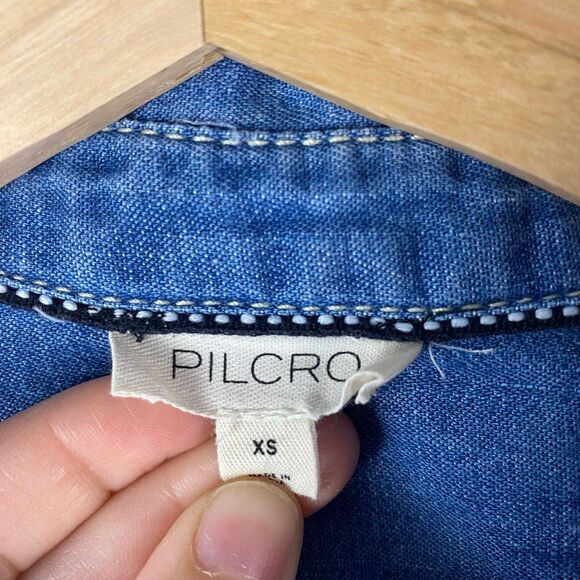 Anthropologie Pilcro Embroidered Icon Long Sleeve Denim top - Picture 11 of 11